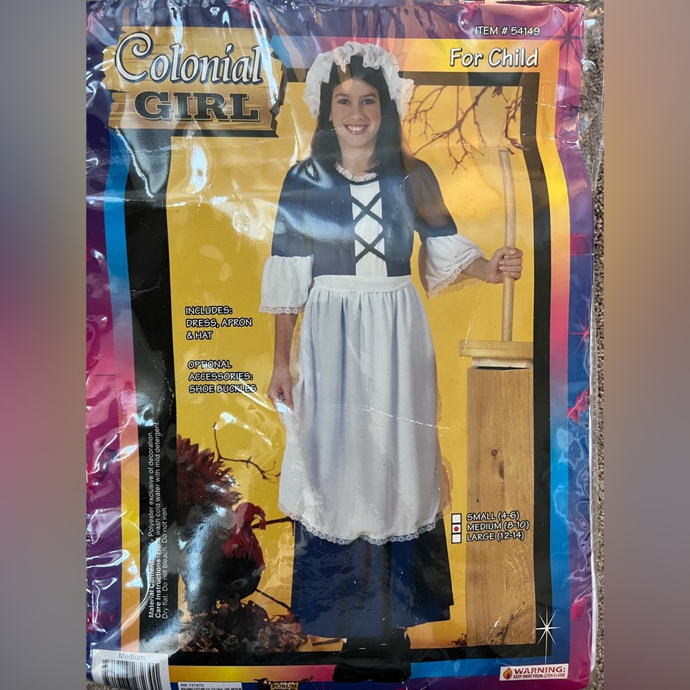 Halloween Colonial Girl Costume